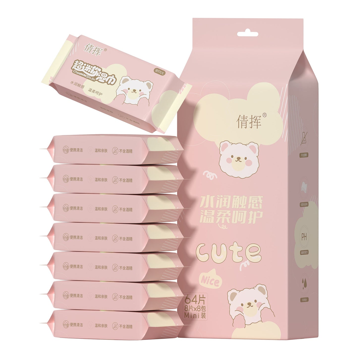 Tisu Basah Mini (1 Bundle 8 pcs)