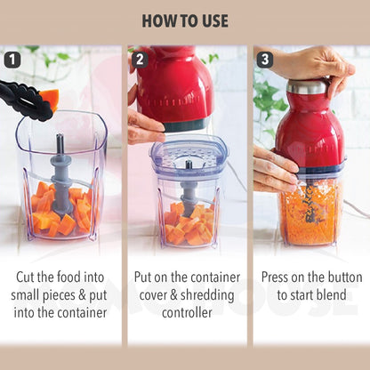 Electric 2 IN 1 Mini Chopper Blender